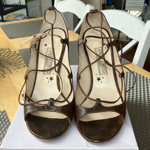 Jimmy Choo tobacco Karung skin stiletto - Picture 1 of 8